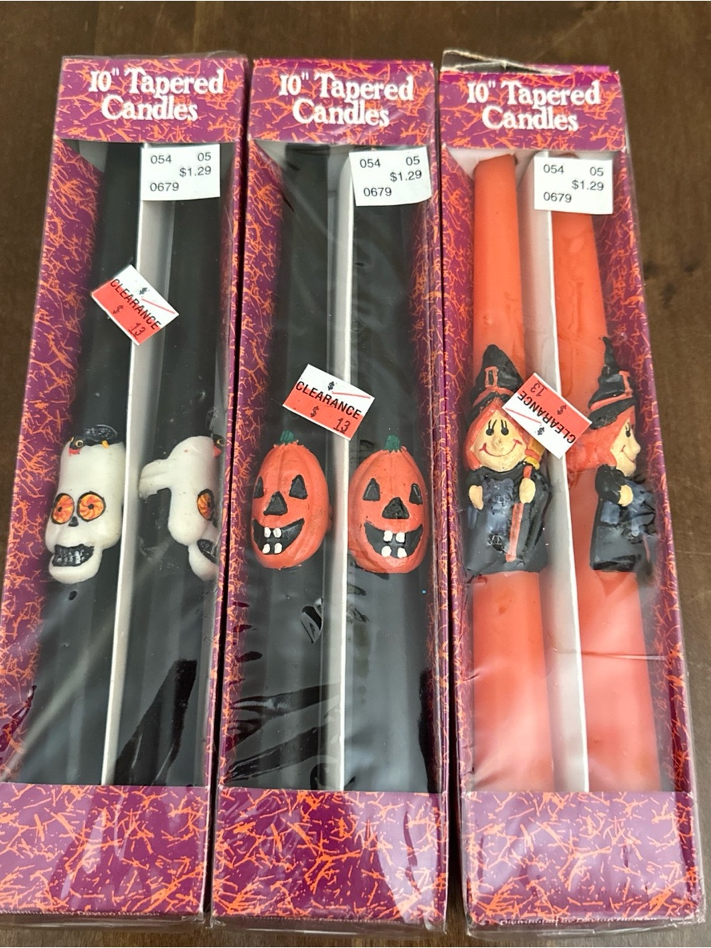 Vintage Decorative Halloween Candles‎ Set of 3 Fall Decor Spooky Season Pumpkin